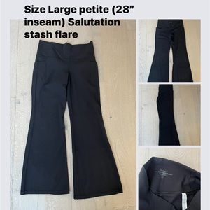 Size large petite like new Athleta Salutation Stash flare.